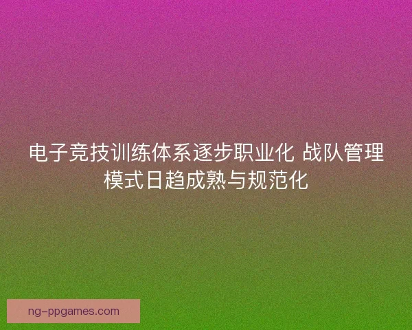 电子竞技训练体系逐步职业化 战队管理模式日趋成熟与规范化