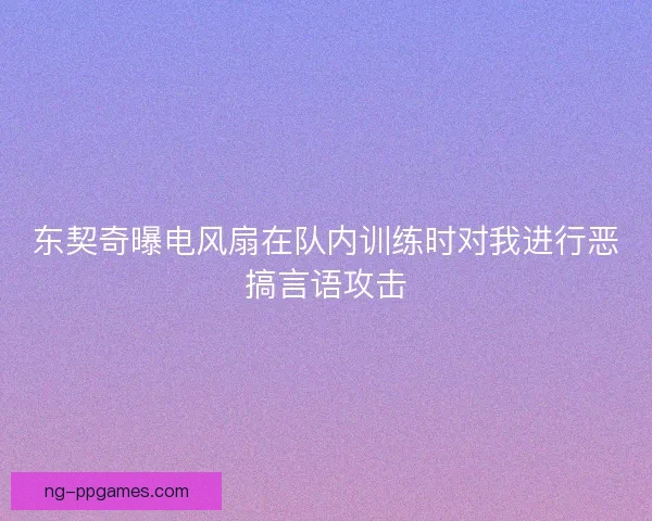 东契奇曝电风扇在队内训练时对我进行恶搞言语攻击